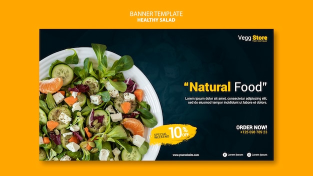 Free PSD healthy salad banner template