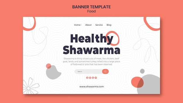 Free PSD healthy shawarma banner template