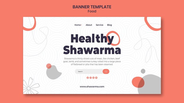 healthy shawarma banner template