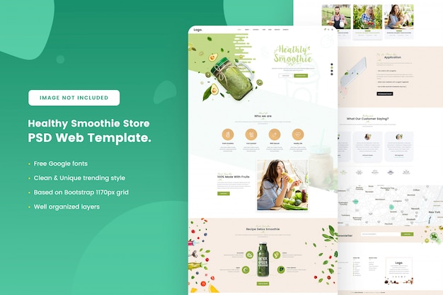 Healthy smoothie store web template