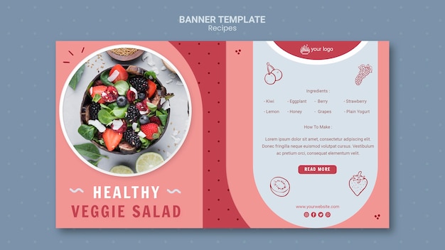 Free PSD healthy veggie salad banner template