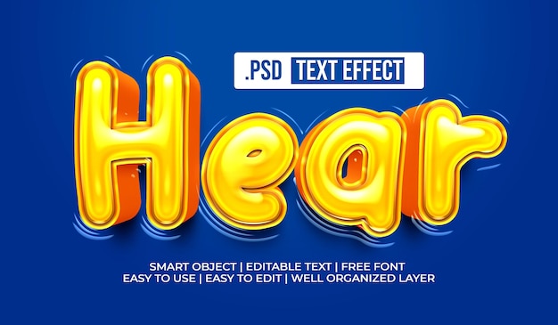 Free PSD hear text style effect