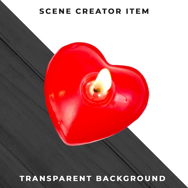 Free PSD heart candle isolated with clipping path.