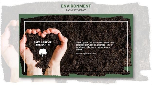 Heart shape and dirt banner template
