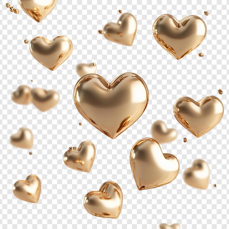 Free PSD heart shaped golden balloon