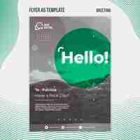 Free PSD hello message a5 flyer template