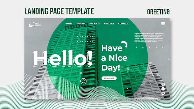 Free PSD hello message landing page