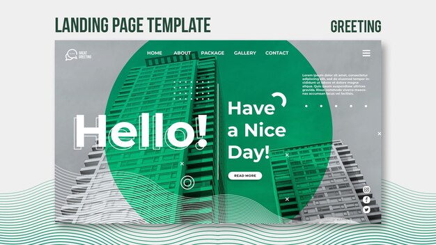 Hello message landing page