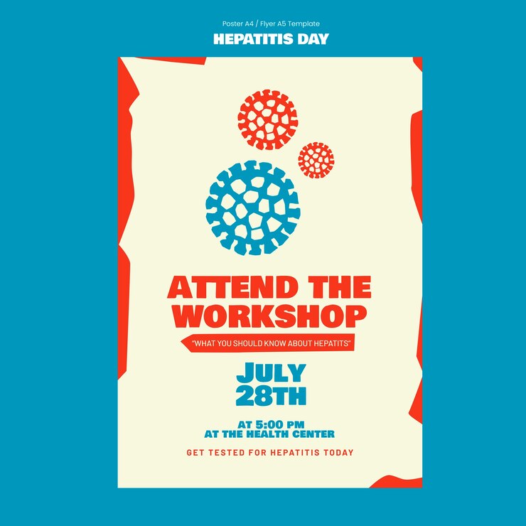 Free PSD hepatitis day template design