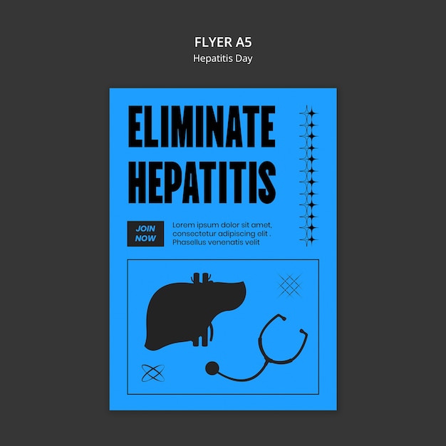 Free PSD hepatitis day template design