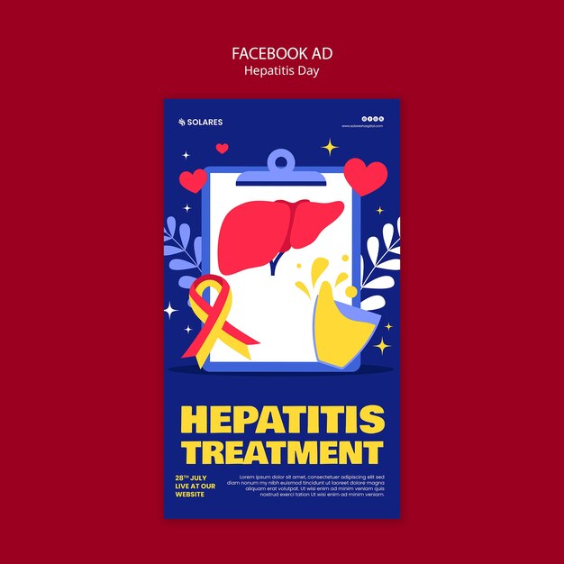 Free PSD hepatitis day template design