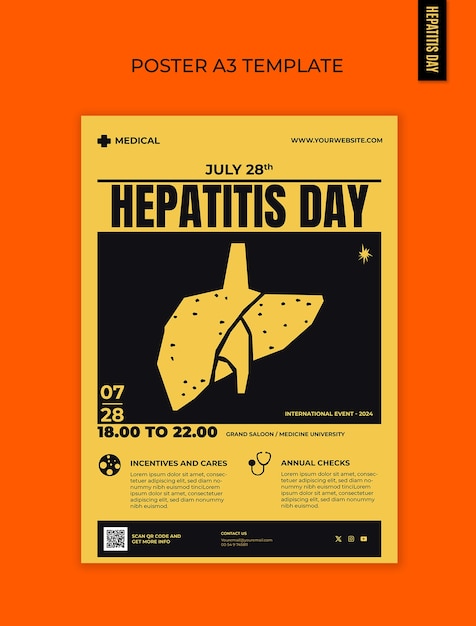 Free PSD hepatitis day template design