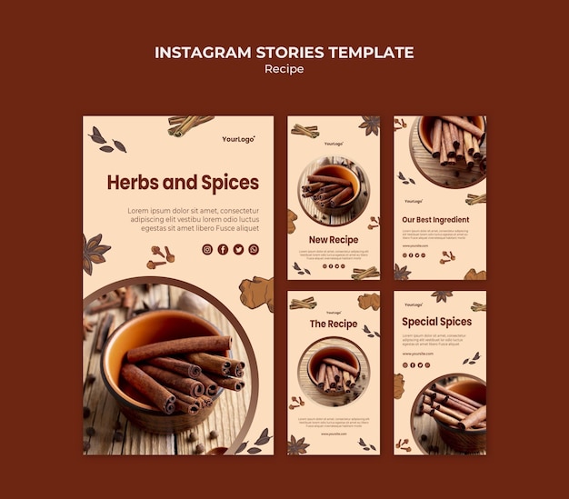 Herbs and spices instagram stories template