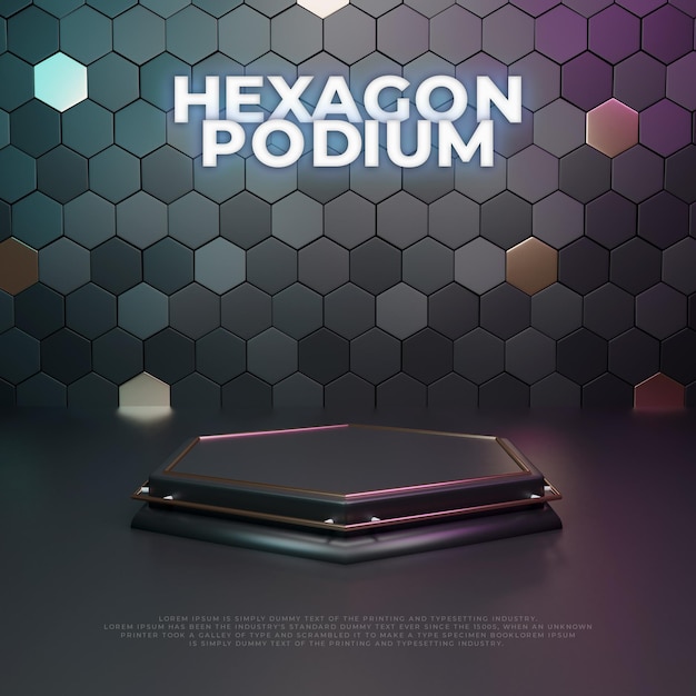 무료 PSD hexagon 3d podium 제품 디스플레이