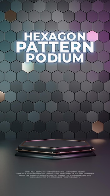 Free PSD hexagon 3d podium product display