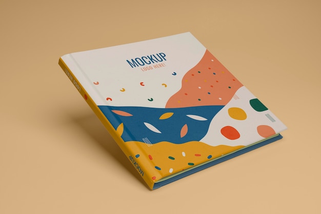 High angle colorful cover book Free Psd