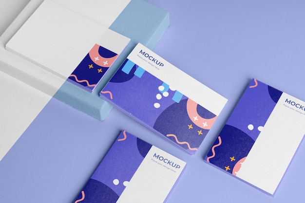 High angle pattern visit cards