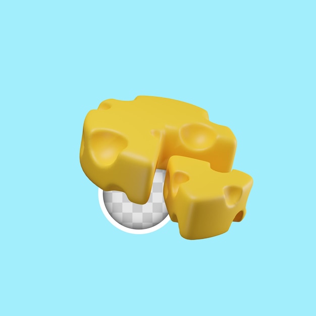 高タンパク チーズ 3 d イラストレーション