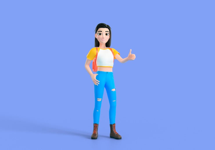 Free PSD high school student posture three-dimensional icon