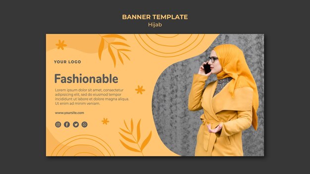 Free PSD hijab concept banner template