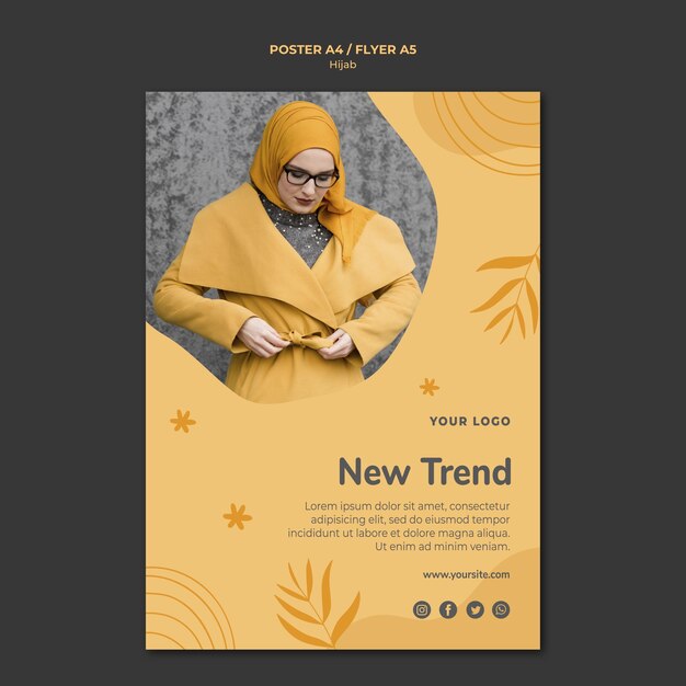 Hijab concept poster template