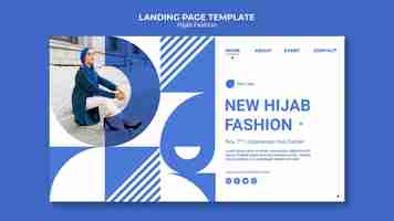 PSD gratuito pagina di destinazione della moda hijab