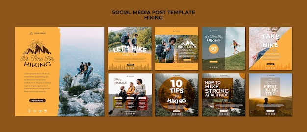 Free PSD hike social media post template