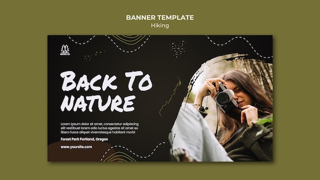 hiking ad banner template