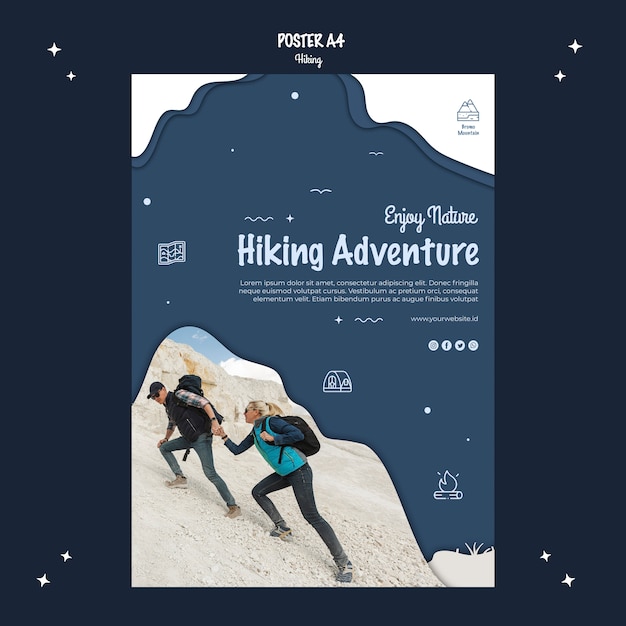 Hiking adventure poster design