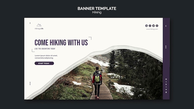 Free PSD hiking banner template