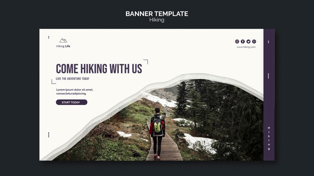 ハイキングバナーテンプレート