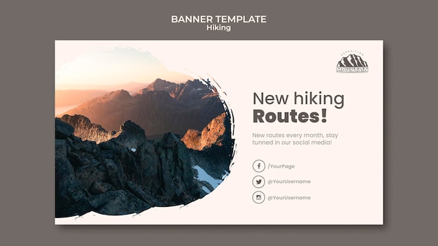 Hiking banner template