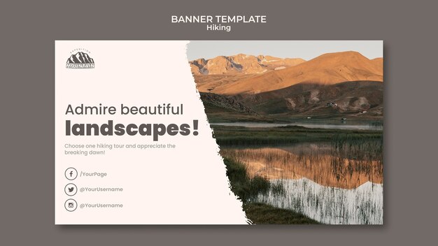 Hiking banner template