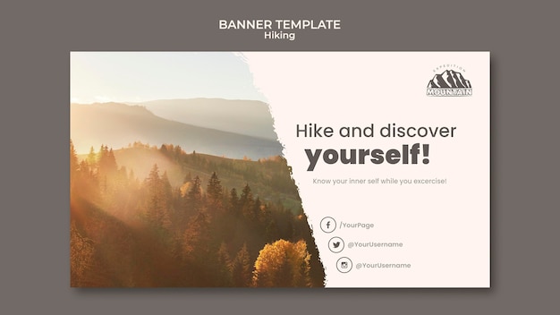 Hiking banner template