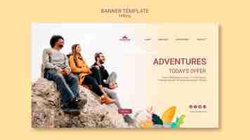 Free PSD hiking concept banner template