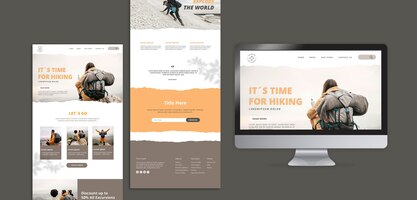 Hiking concept web template