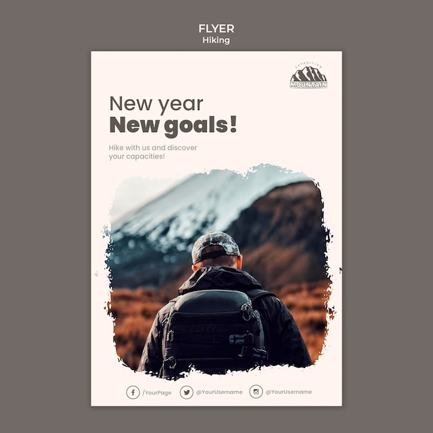 Hiking flyer template