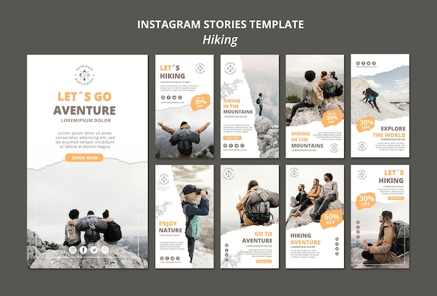hiking instagram stories template