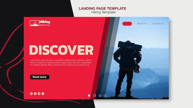 Free PSD hiking landing page template