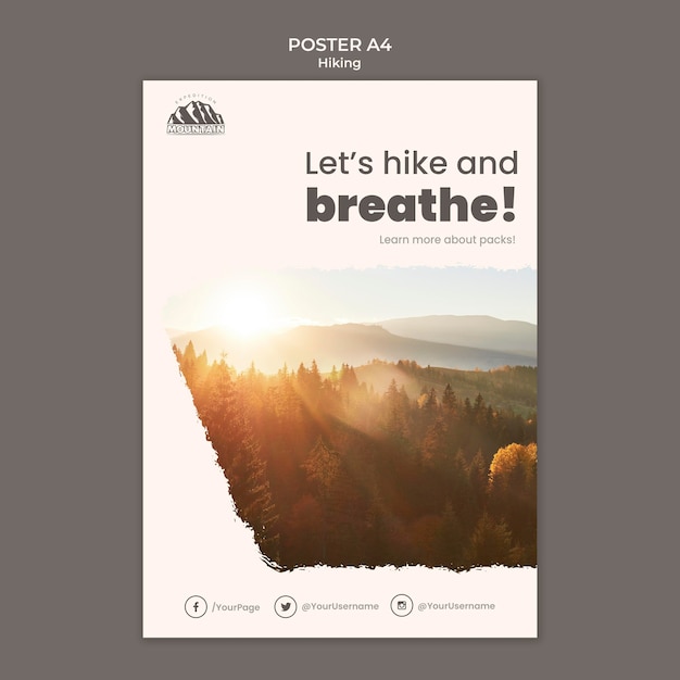 Hiking poster template