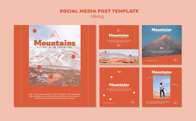 Free PSD hiking social media posts