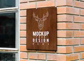 Free PSD hipster shop sign mockup with an elk motif