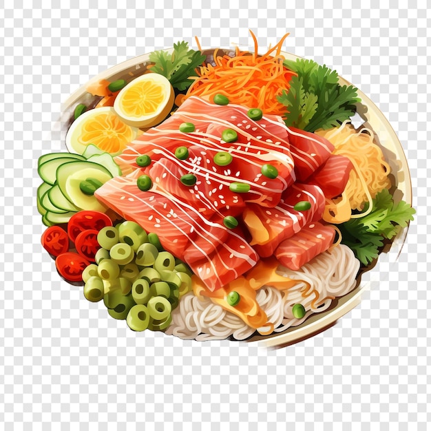 Free PSD hiyashi chuka isolated on transparent background