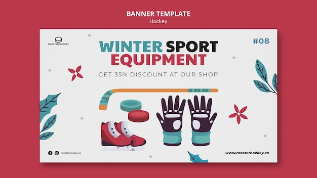 Free PSD hockey horizontal banner template