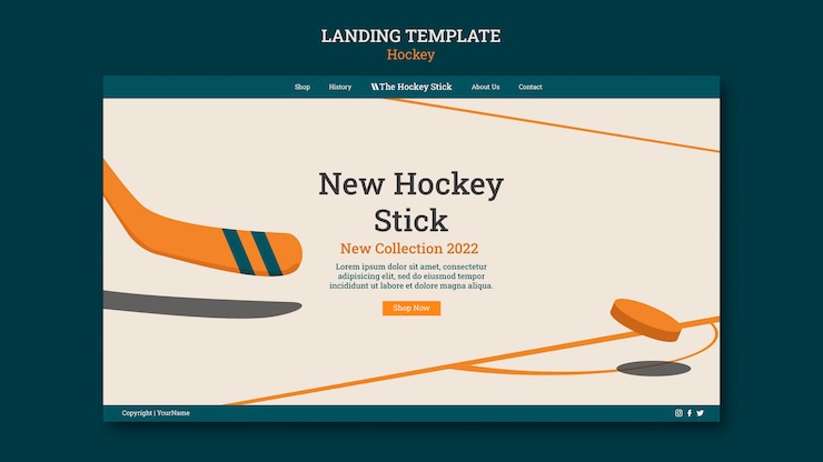 Free PSD hockey landing page template