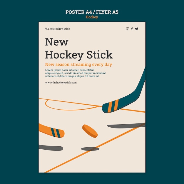 Free PSD hockey poster template