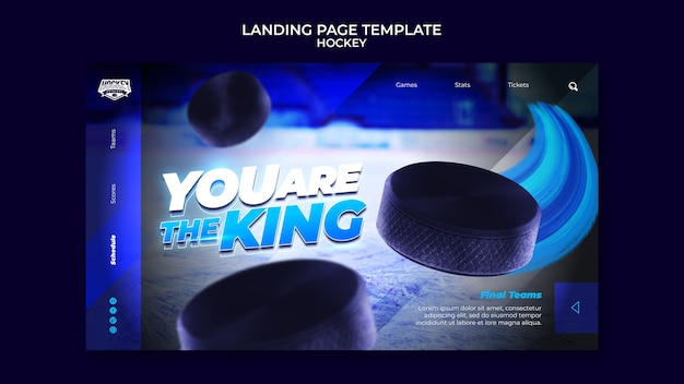 Free PSD hockey pucks landing page