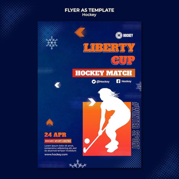 Free PSD hockey sport flyer design template