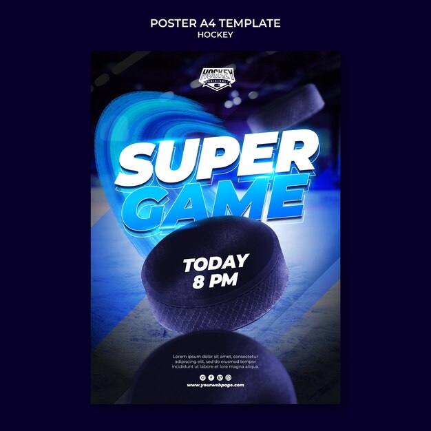 ホッケースーパーゲームポスターテンプレート