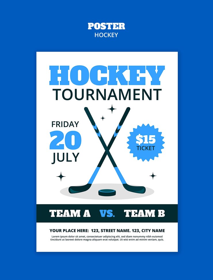 Free PSD hockey template design